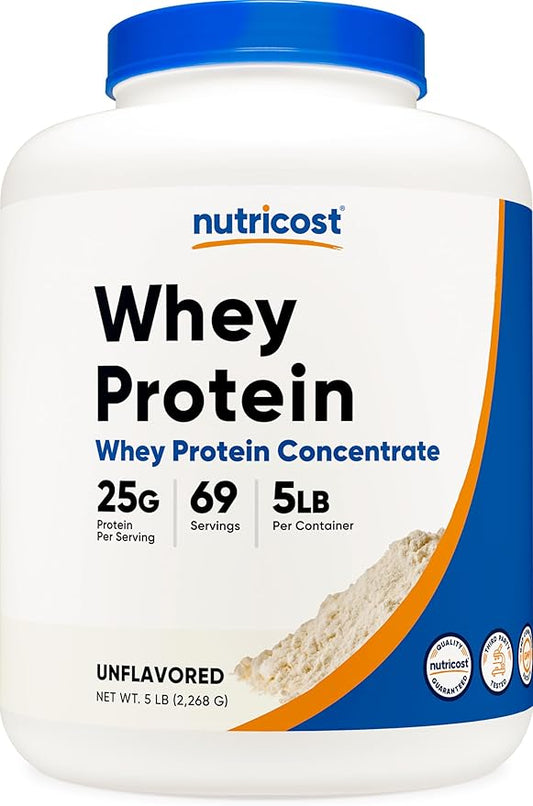 Nutricost Whey Protein Powder, Unflavored, 5 pounds - from Whey Protein Concentrate