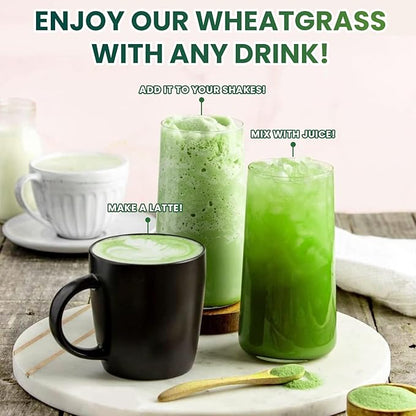 Opportuniteas Organic Raw Wheatgrass Juice Powder - Grown & Dried in USA - Premium Green Superfood Supplement - Vegan & Non-GMO - 4.5 oz