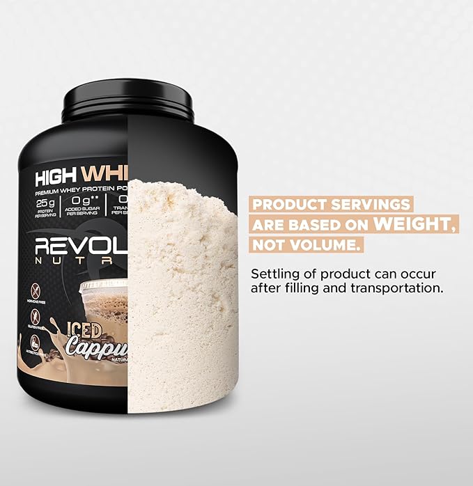 High Whey, Protein Powder, Whey Isolate, Gluten Free, Lean Muscle Mass for Men & Women, 25g of Protein Per Scoop, 2.7kg, 73 Servings (Iced Cappuccino, 6 Pound)