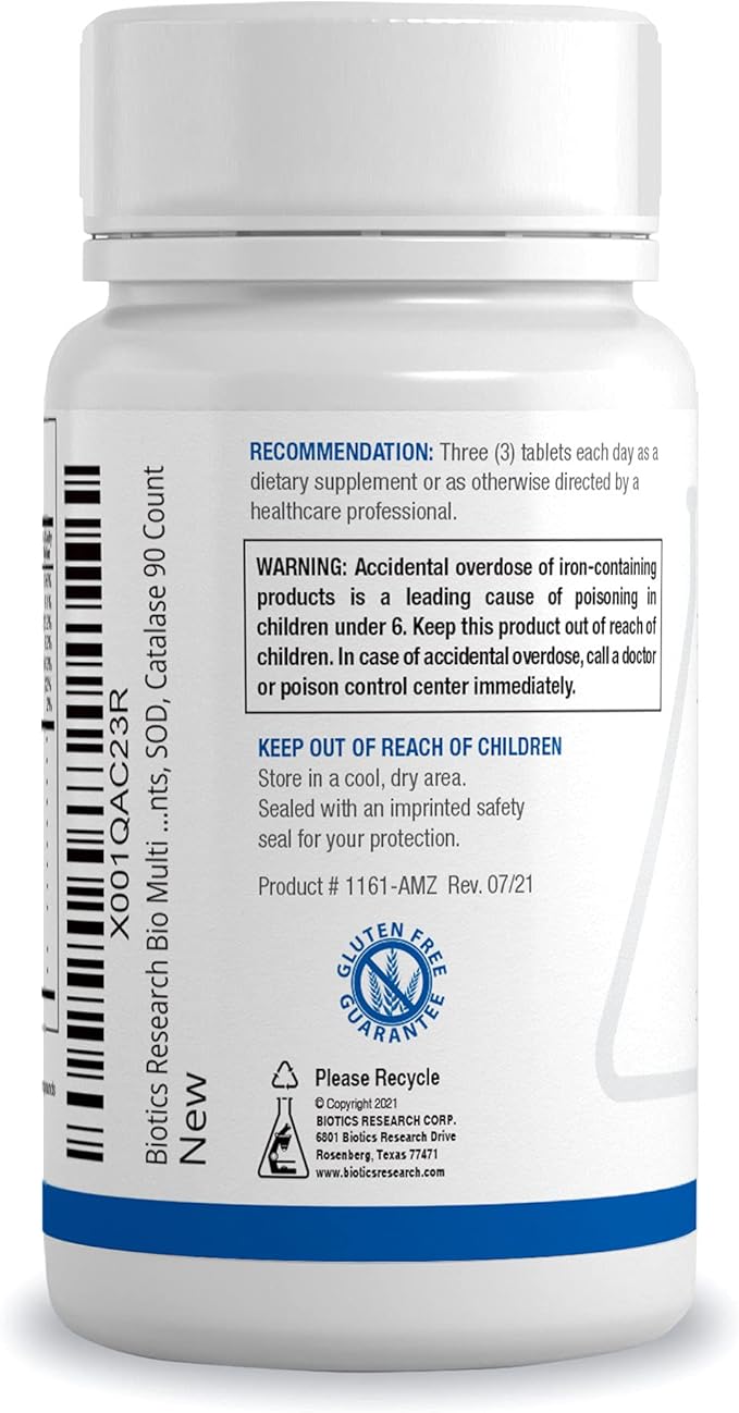 Biotics Research Bio-Multi Plus - Robust Foundational Multivitamin/Mineral Formula, Contains Plant-Based Trace Minerals 90 Tablets