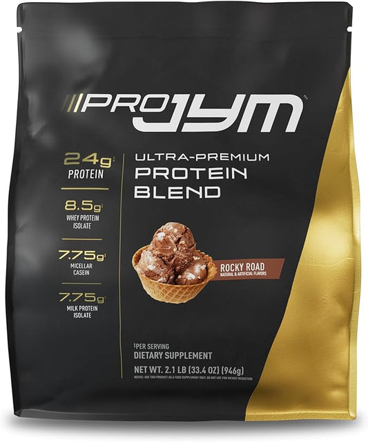JYM Supplement Science Pro JYM Rocky Road Protein Powder - Whey Protein Isolates, Casein, & Milk Protein, Lean Muscle Building for Men & Women, 22 Servings