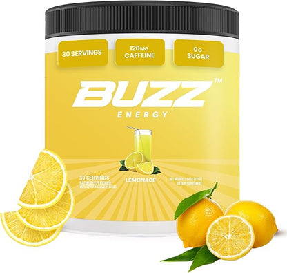 Morning Buzz Energy Drink Powder - Energy Boost Energy Drink - Sugar-Free Energy with Antioxidants - Morning Kick and Sports Nutrition Endurance Product - 30 Servings, Lemonade, 8 Ounces