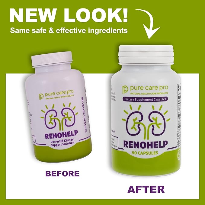 Renohelp Powerful All-Natural Kidney Support Supplement for Healthy Kidney Function, Creatinine Levels and Glomerular Filtration, Vegan & Gluten Free* (90 Capsules)
