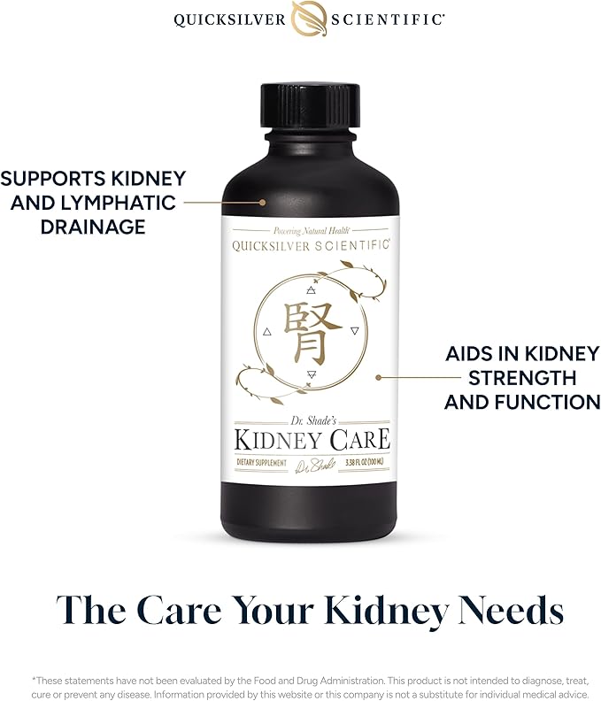 Quicksilver Scientific Kidney Care - Kidney Cleanse & Lymphatic Drainage Supplements - Astragaloside IV Extract, Zhu Ling, Goldenrod, Ferulic Acid, He Shou Wu & Dandelion Leaf (3.38oz / 100ml)