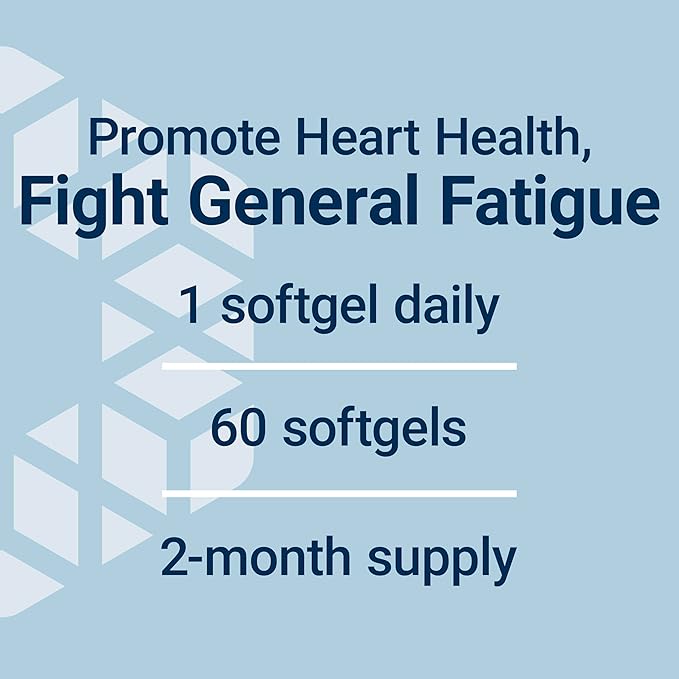 Life Extension Super-Absorbable CoQ10 (Ubiquinone) with d-Limonene – Heart Health, Fight General Fatigue, Better Absorption – Gluten-Free, Non-GMO – 60 Softgels