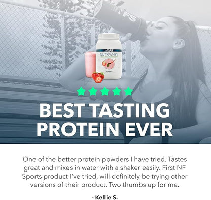NF Sports Post Workout Nutri Whey Protein Powder, Dietary Supplement, Amino Energy, Supports Immunity, BCAA Powder, Helps Fight Stress (Alpine Strawberry Powder, 828g, 23 Servings)
