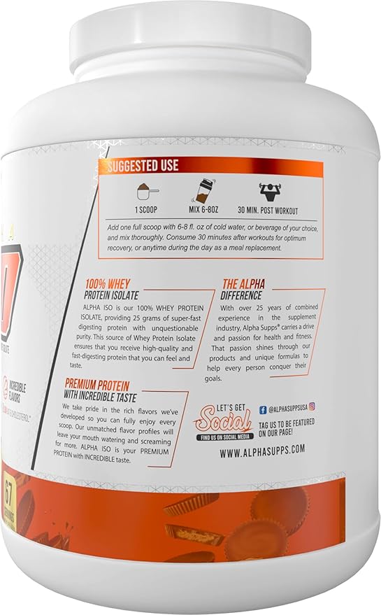 ISO, Low Carb 100% Whey Protein Isolate Powder, 25 Grams Per Serving, Helps Support Muscle Growth, Low Sugar and Gluten Free (Chocolate Peanut Butter, 5 lb)