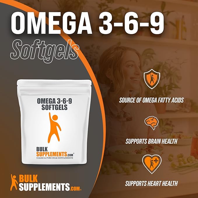 BulkSupplements.com Omega 3-6-9 Softgels - Triple Omega Supplement - with Omega 6 & 9 - Fish Oil Omega 3 - Omega 3 Supplement - 2 Omega 369 Softgels per Serving - Omega 3-6-9 Pills (5000 Softgels)