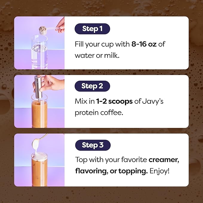 Javy French Vanilla Protein Coffee - Premium Whey Protein & Instant Iced Coffee - 100% Arabica Coffee - Zero Artificial Flavors & Sweeteners, 20 Servings