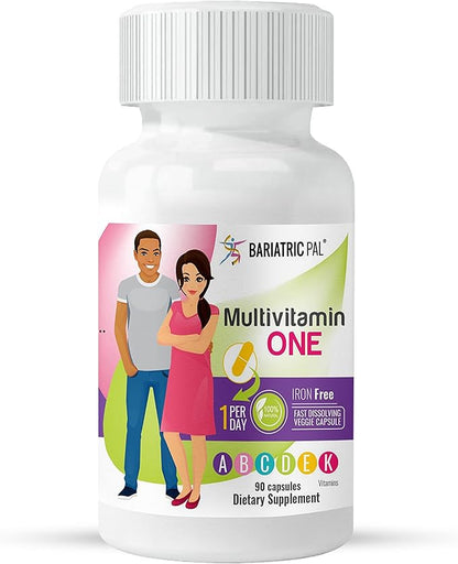 BariatricPal Multivitamin ONE 1 per Day! Bariatric Multivitamin Capsule - Iron Free (90 Count)