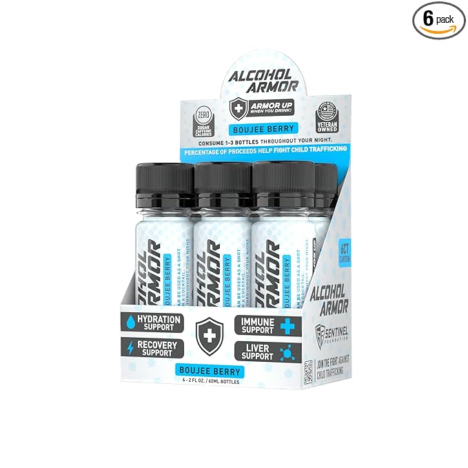 Boujee Berry Elixir - Hydration Support, Essential Vitamins and Electrolytes, Vitamin B12, Milk Thistle - 6 Pack