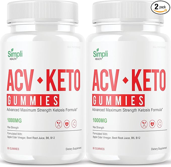 IDEAL PERFORMANCE (2 Pack) Simpli ACV Ketos Gummies Simpli Health Gummies Simplihealth Gummies Simply Acc (120 Gummies)