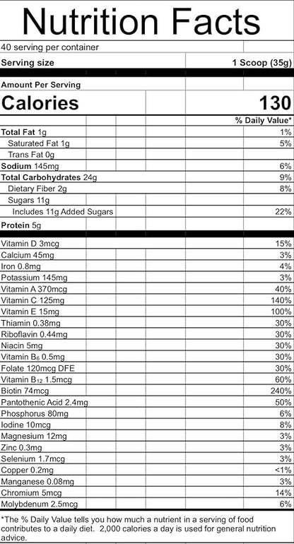 Endurance Drink Mix, Vanilla (35g,40 servings) Liquid nutrition for athletes.Regulates spikes in blood glucose levels. Prevents Skeletal Muscle Breakdown.No Preservative-Non GMO-No Trans Fats