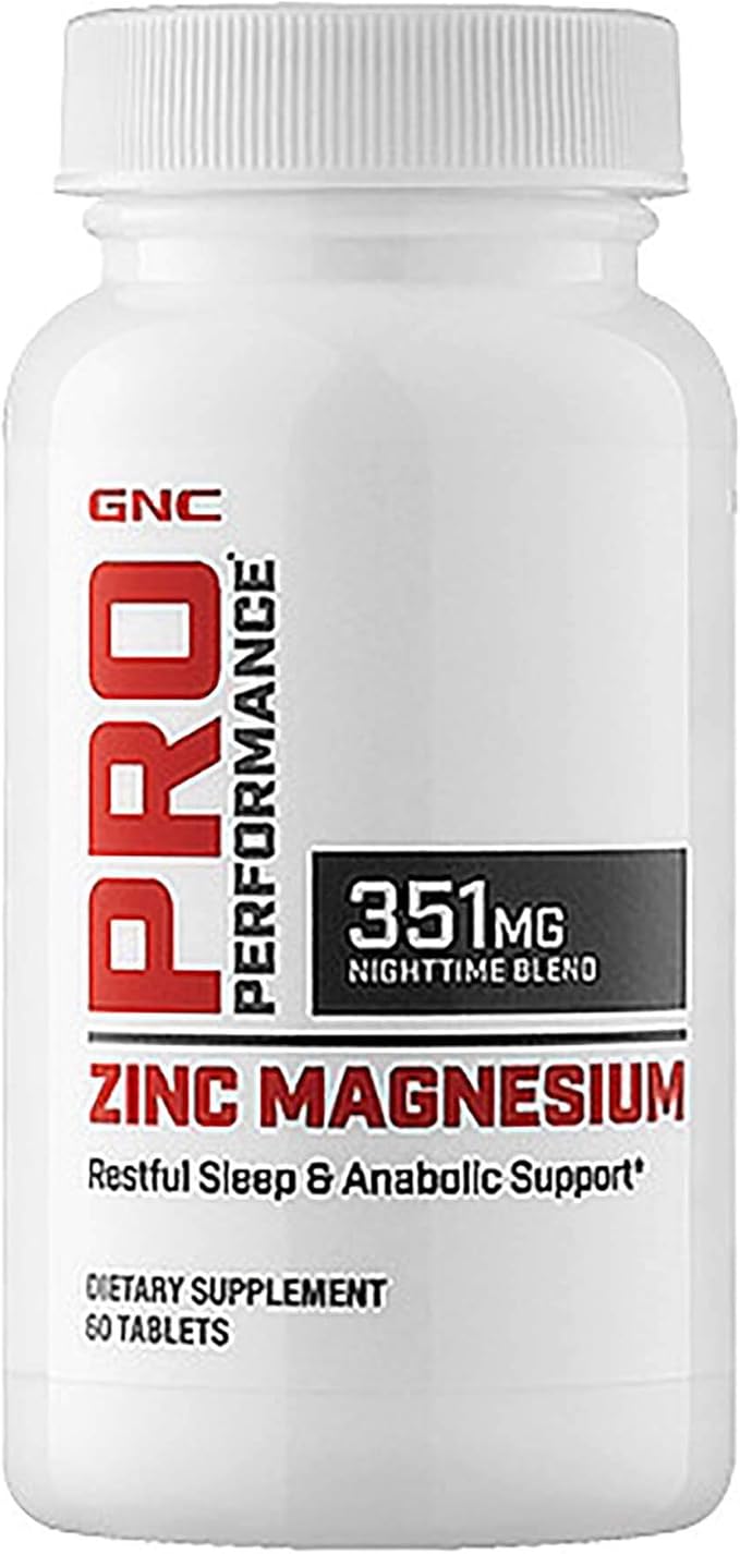 GNC Pro Performance Zinc Magnesium, 60 Tablets, Supports Restful Sleep and Anabolic Support