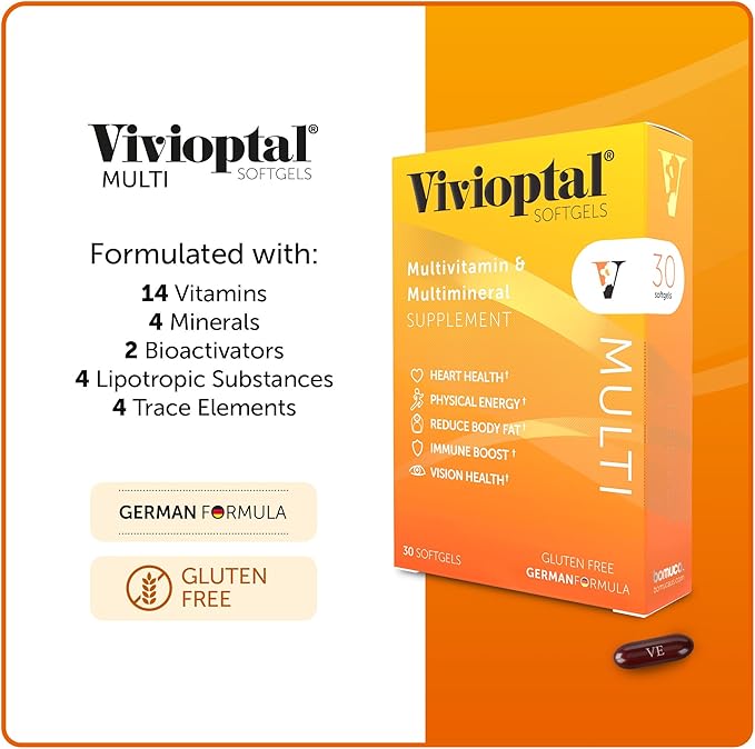 Vivioptal Multi, 30 Softgels, Multivitamin & Multimineral, Gluten Free, German Formula