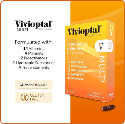 Vivioptal Multi, 30 Softgels, Multivitamin & Multimineral, Gluten Free, German Formula