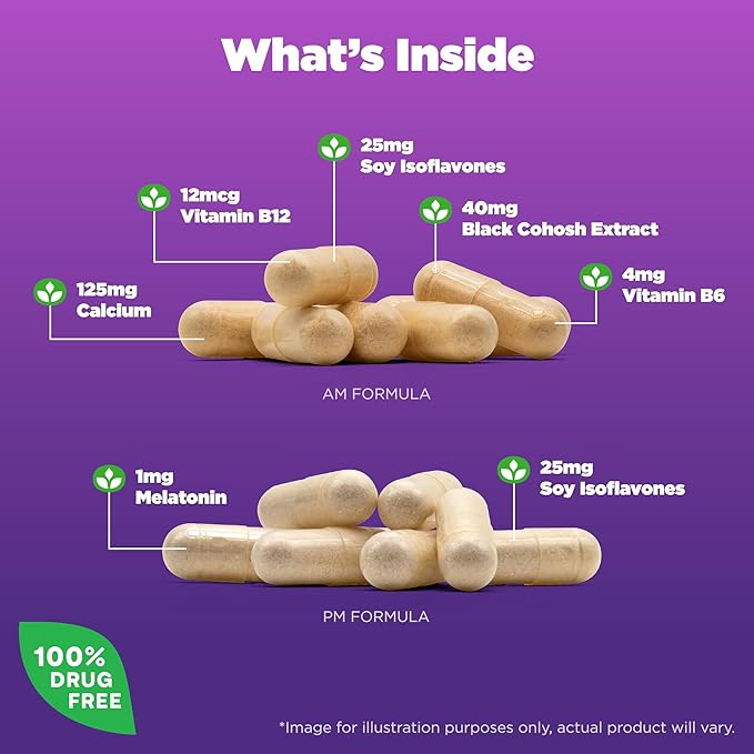 Natrol Complete Balance, Dietary Supplement for Menopause Relief, A.M./P.M. Menopause Relief for Women, 60 Capsules, Up to a 30 Day Supply