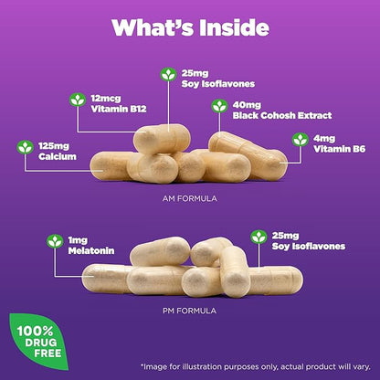 Natrol Complete Balance, Dietary Supplement for Menopause Relief, A.M./P.M. Menopause Relief for Women, 60 Capsules, Up to a 30 Day Supply