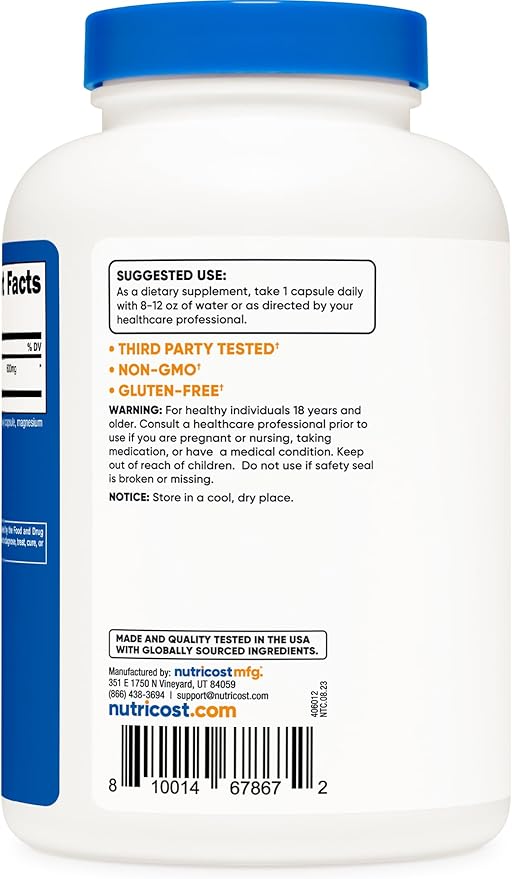 Nutricost Fadogia Agrestis (240 Capsules | 600 mg Per Serving) - Potent 10:1 Extract, Gluten Free, GMO Free Supplement