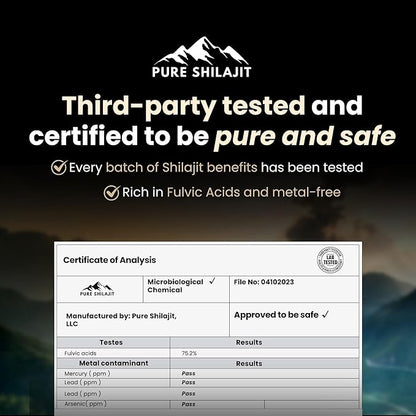 Himalayan Resin for Men and Women, Organic Natural Supplement with 85+ Trace Minerals + Humic Acid, High Potency Providing Energy, Strength & Immunity (30g New)