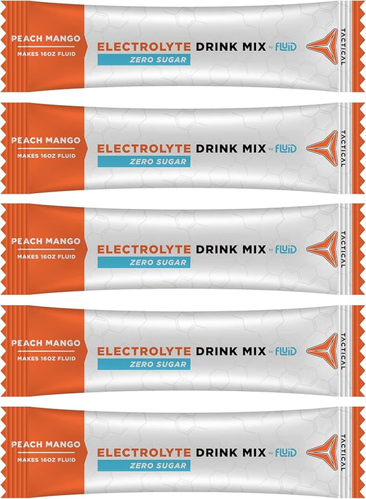 Zero Sugar, Keto Electrolyte Powder, Hydration Packets, Made in USA (Peach Mango, 25 Count)