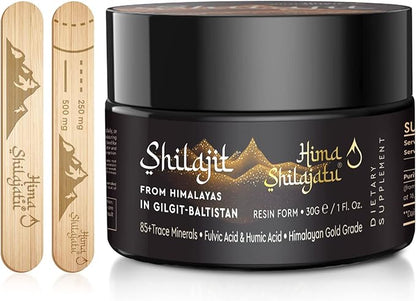 Shilajit Purest Himalayan Shilajit Resin - Gold Grade 100% Pure Shilajit with Fulvic Acid & 85+ Trace Minerals Complex for Energy & Immune Support, 30 Grams (2 Months Supply)