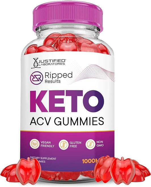 Ripped Results Keto ACV Gummies Advanced Formula 1000MG Ripped Results Keto Gummies Apple Cider Vinegar Formulated with Pomegranate Beet Juice Powder B12 Vegan Non GMO 60 Gummys