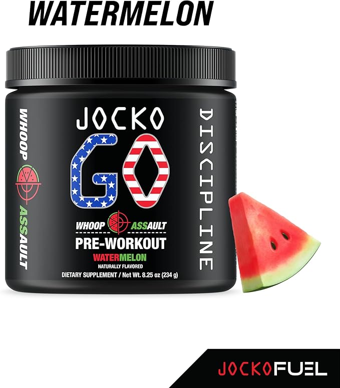 Jocko Fuel Pre Workout Powder with L-Citrulline, Nootropic & Caffeine for Endurance & Stamina - Keto, Sugar Free Blend for Distance Running, Cycling, Jiu Jitsu - 30 Servings (Watermelon)