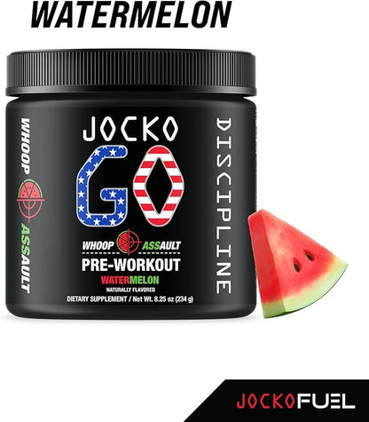 Jocko Fuel Pre Workout Powder with L-Citrulline, Nootropic & Caffeine for Endurance & Stamina - Keto, Sugar Free Blend for Distance Running, Cycling, Jiu Jitsu - 30 Servings (Watermelon)