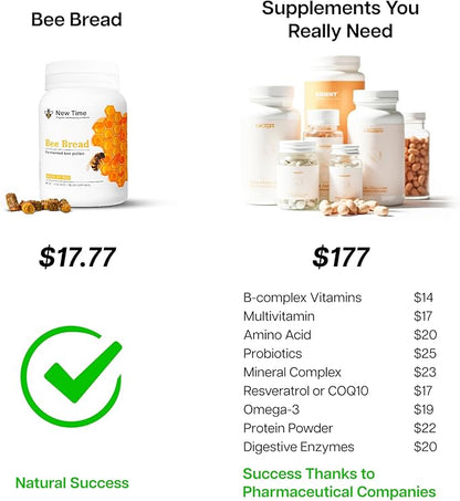 Generic Bread Bee Perga Fermented Bee Pollen 100% Natural and Organic Multivitamin Made by Bee Sour Sweet Flavor, Reminiscent of Honey