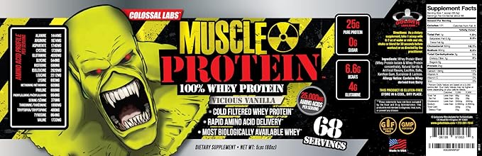 Muscle Whey Protein Blend [15 lbs/Pack of 1]–Vanilla Flavored, Cold Filtered, 25g Pure Protein, 6.6g BCAAs/Serving(Packaging May Vary)