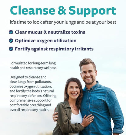 Respiratory Lung Health Supplement - Invigorating Lung Support Supplement Helps Support Clear Airways Mucus Removal and Seasonal or Year Round Lung Detox - Vegan Herbal Clear Lungs Formula (2 Months)