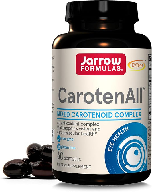 Jarrow Formulas CarotenAll, Dietary Supplement, Antioxidant Support for Vision and Cardiovascular Health, 60 Softgels, Up to a 60 Day Supply