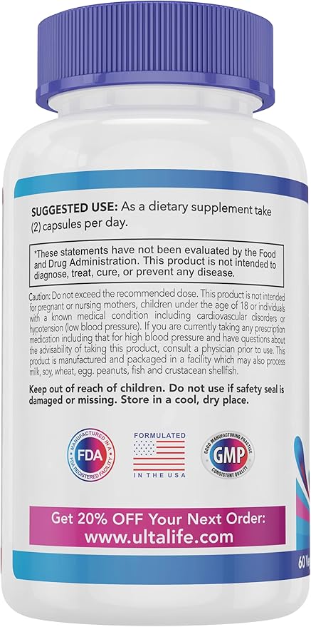 Blood Pressure Supplements - Advanced Blood Pressure Supplement Complex - Hawthorn Berry, Hibiscus, Garlic, Forskolin - 14 Vitamins & Herbs, 30 Day Supply in Veggie Capsules