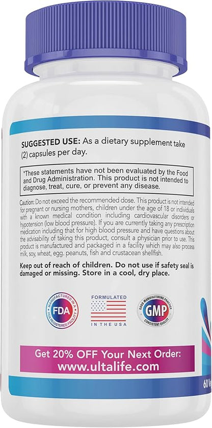 Blood Pressure Supplements - Advanced Blood Pressure Supplement Complex - Hawthorn Berry, Hibiscus, Garlic, Forskolin - 14 Vitamins & Herbs, 30 Day Supply in Veggie Capsules