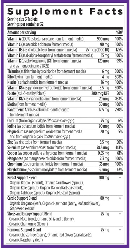 New Chapter Women's Multivitamin 40+ Advanced Formula for Heart, Hormone, Immune & Energy Support, Higher Levels of Whole-Food Fermented B Vitamins +D3, Made with Organic Non-GMO Ingredients, 96 Count