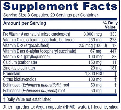 Vitanica Opti-Recovery, Pre & Post Surgery Support, Wound Care, BBL, Tummy Tuck, C Section & Postpartum Vitamin Essentials Healing Support, Scar, Shoulder, Hysterectomy, Breast & Lipo, Vegan, 60 Caps