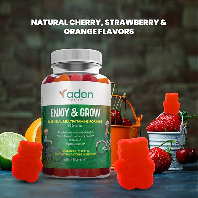 Multi B Vitamin Gummies for Kids - with B-Complex B6 B12 B9 (Folate) B7 (Biotin) B5 (Pantothenic Acid), A, C, D, E, Zinc, Iodine, Inositol – Energy, Nervous System, Immunity Support