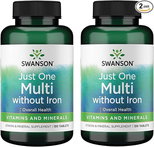 Swanson Century Formula Multivitamin Without Iron 130 Tabs (2 Pack)