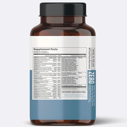 Multifood Whole Food Multivitamin with Probiotics, Organic Fruits & Vegetables, Iron, CoQ10, Turmeric, Resveratrol & Prebiotic Fiber | Vegan Formula for Promoting Energy (Multifood for Men)