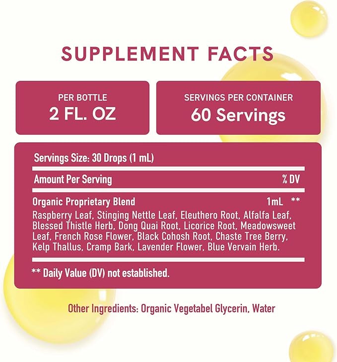 Hormone Balance Liquid Drops | With Black Cohosh, Stinging Nettle, Red Raspberry Leaf, Chasteberry & More | Menopause, Hot Flash, & PMS Relief Menstrual Herbal Support Tincture | Vegan Formula | 2oz