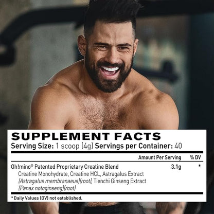 Oh!mino Nitric Oxide Supplement Activator Booster, Triple Strength L-Arginine for Energy, Endurance, Muscle Growth Builder, Pre Post Workout Pills - Natural Beet Root Powder, 30 Servings 120 Capsules