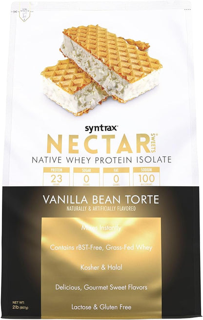Syntrax Nutrition Nectar Sweets, 100% Whey Isolate Protein Powder, Real Vanilla Bean Specks, Vanilla Bean Torte, 2 lbs