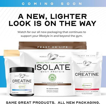 Muscle Feast Grass-Fed Whey Protein Isolate, All Natural Hormone Free Pasture Raised, Mocha, 2lb