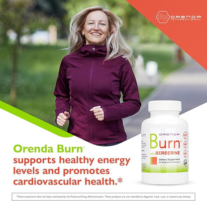 Orenda Burn - Advanced Wellness Support Supplement with Berberine HCI, Green Coffee Extract & African Mango - Promotes Healthy Weight Management, Cardiovascular Health & Energy Levels - 60 Capsules