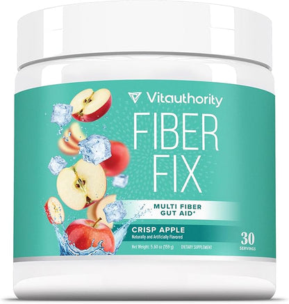 Prebiotic Fiber Powder Supplement | Healthy Gut Cleanse Detox for Women and Digestive Health Regularity, Satiety & Bloating Relief for Women | Colon Cleanser & Detox Powder Apple Flavored, 30 Servings