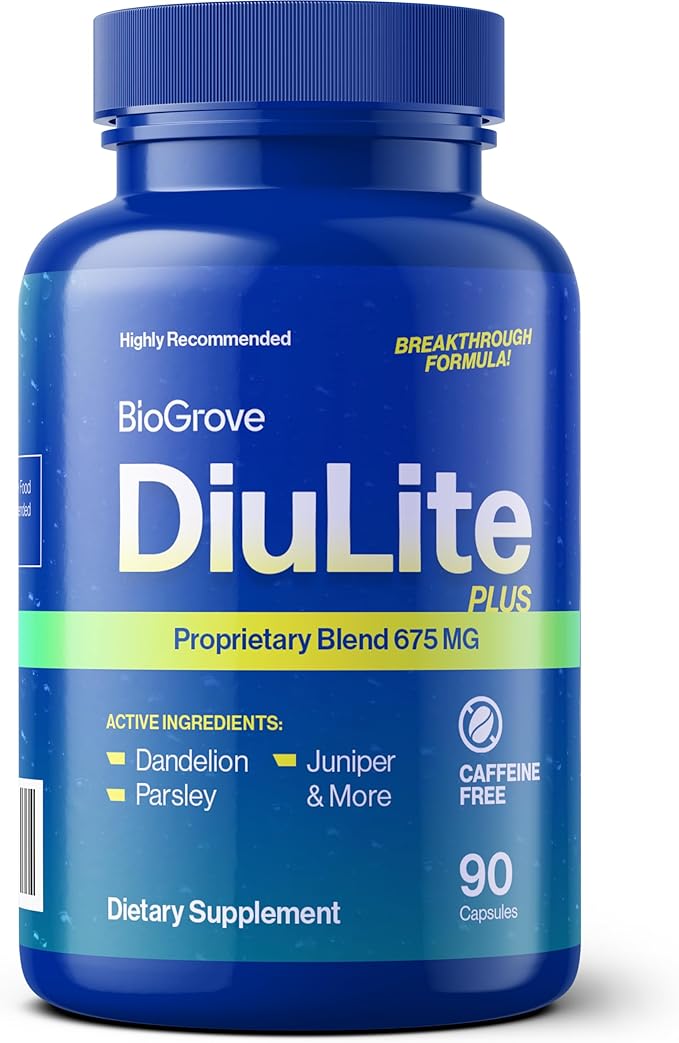 Water Pills for Swollen Feet & Legs (Easy-to-Swallow) Reduces Water Retention, Puffiness Without Side Effects - Top Value & Quality for Water Weight Loss - Diulite Will Have a Fast Effect on Your Body