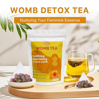 Auranic Natural Womb Detox Tea, Uterus Cleansing Detox Tea for Women to Get Pregnant Fast Fertility Tea, Herbal Fibroid Tea for Relieve Menstrual & Period Cramps, Uterus Cleanse Woman Health Care