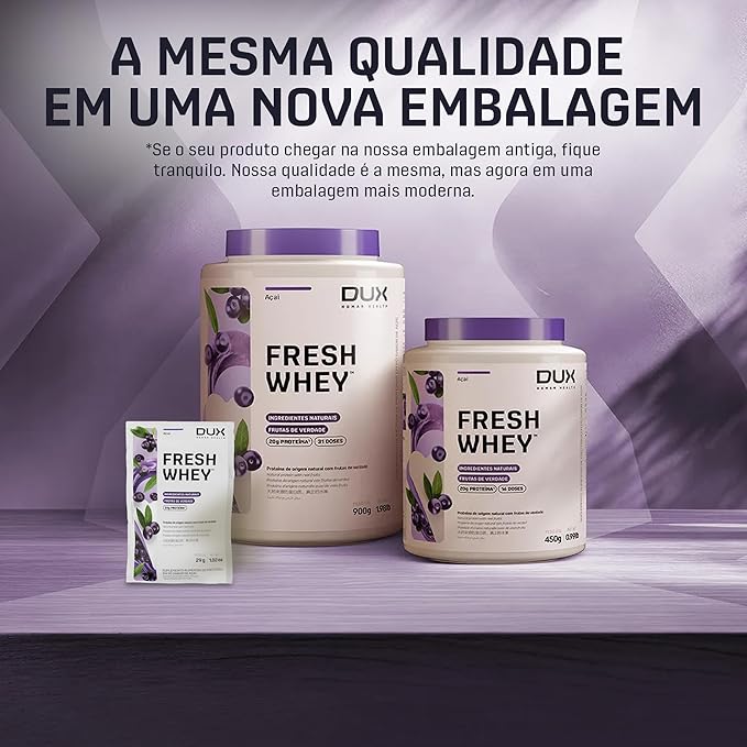 Fresh Whey Açaí - 20g of Protein per Serving - Amino Acids, Brazilian Fruits and Nuts, Pre and Post-Workout - 32oz