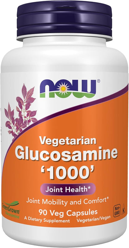 NOW Foods Supplements, Glucosamine '1000' (GreenGrown® Glucosamine), Vegetarian, 90 Veg Capsules